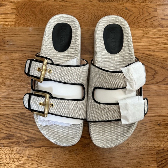 NWT J.Crew Marlow Sandals in Canvas Size 8.5 Color Moroccan Sand - Picture 4 of 13